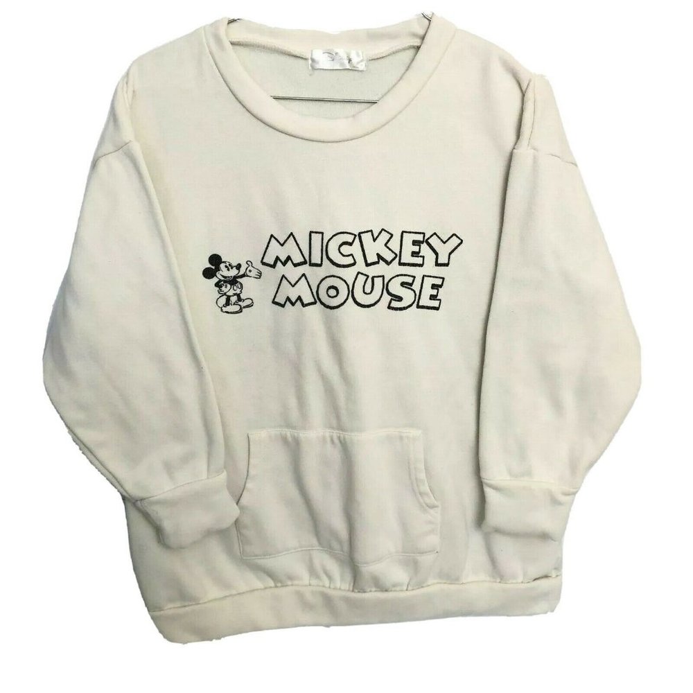 Disney Japan White Mickey Mouse Sweatshirt Medium